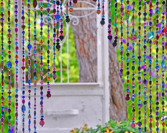 Beaded curtain, Hanging beads,  Bohemian Curtain, Boho doorway decor, Beaded Door Curtains, Hanging Door Beads, doorway bead, Door beads,