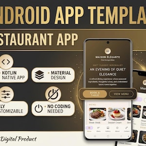 Restaurant Android App Template für Menüs & Bestellungen | Vollständig anpassbar