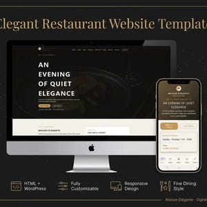 Elegant Restaurant Website Template Bundle - HTML & WordPress for Fine Dining, Cafes and Bistros