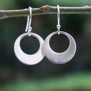Open Circle Dangle Earrings • Simple and Modern Sterling Silver Earrings • Minimalist Jewellery