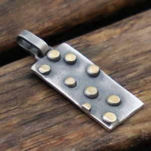 Silver Rectangle Pendant • Geometric Jewellery • Sterling Silver Rectangle Necklace • Birthday Gift