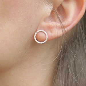 Circle Stud Earrings • Minimalist Sterling Silver Jewellery • Simple Geometric Earrings Perfect For Everyday Wear