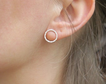 Circle Stud Earrings • Minimalist Sterling Silver Jewellery • Simple Geometric Earrings Perfect For Everyday Wear
