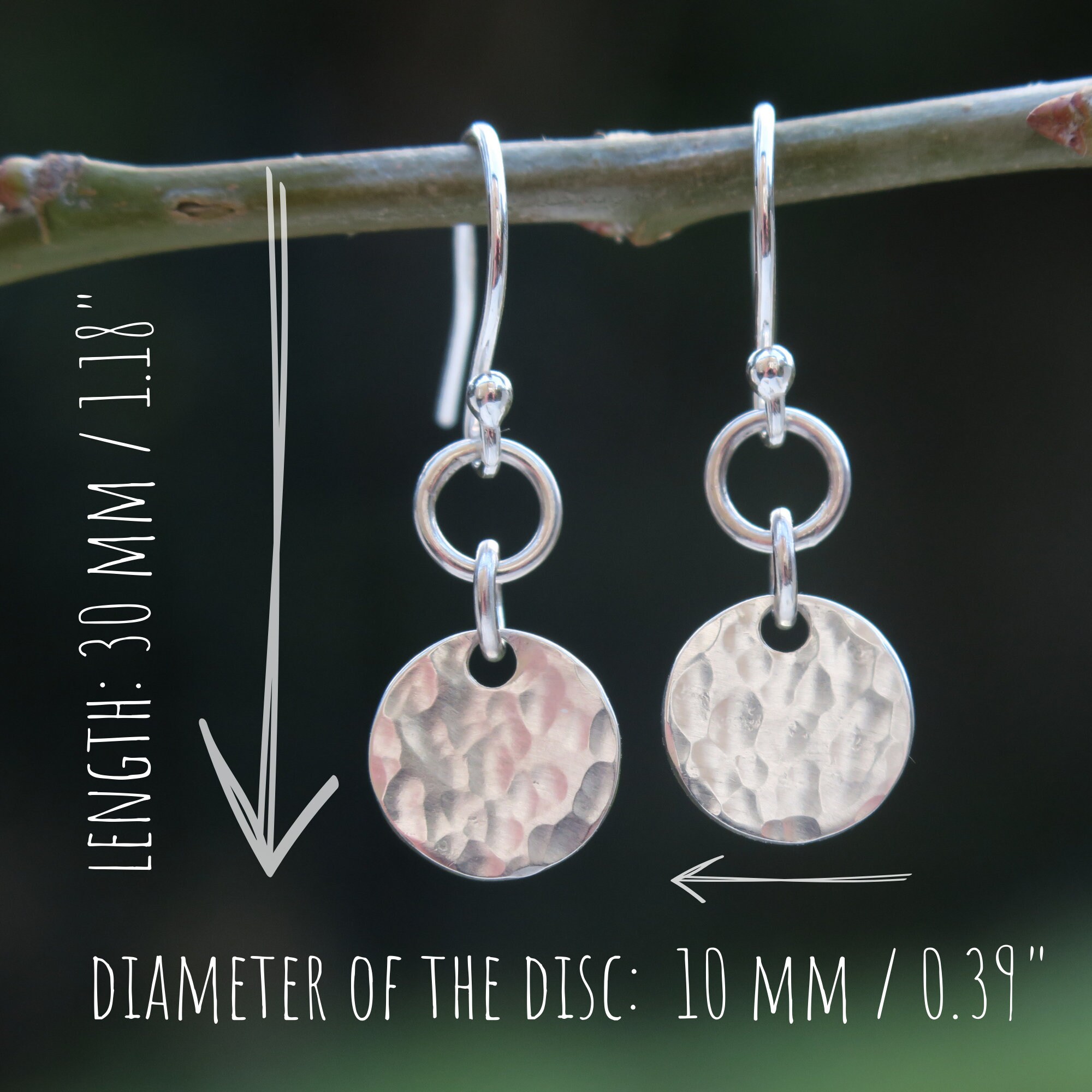 Dent earrings silver