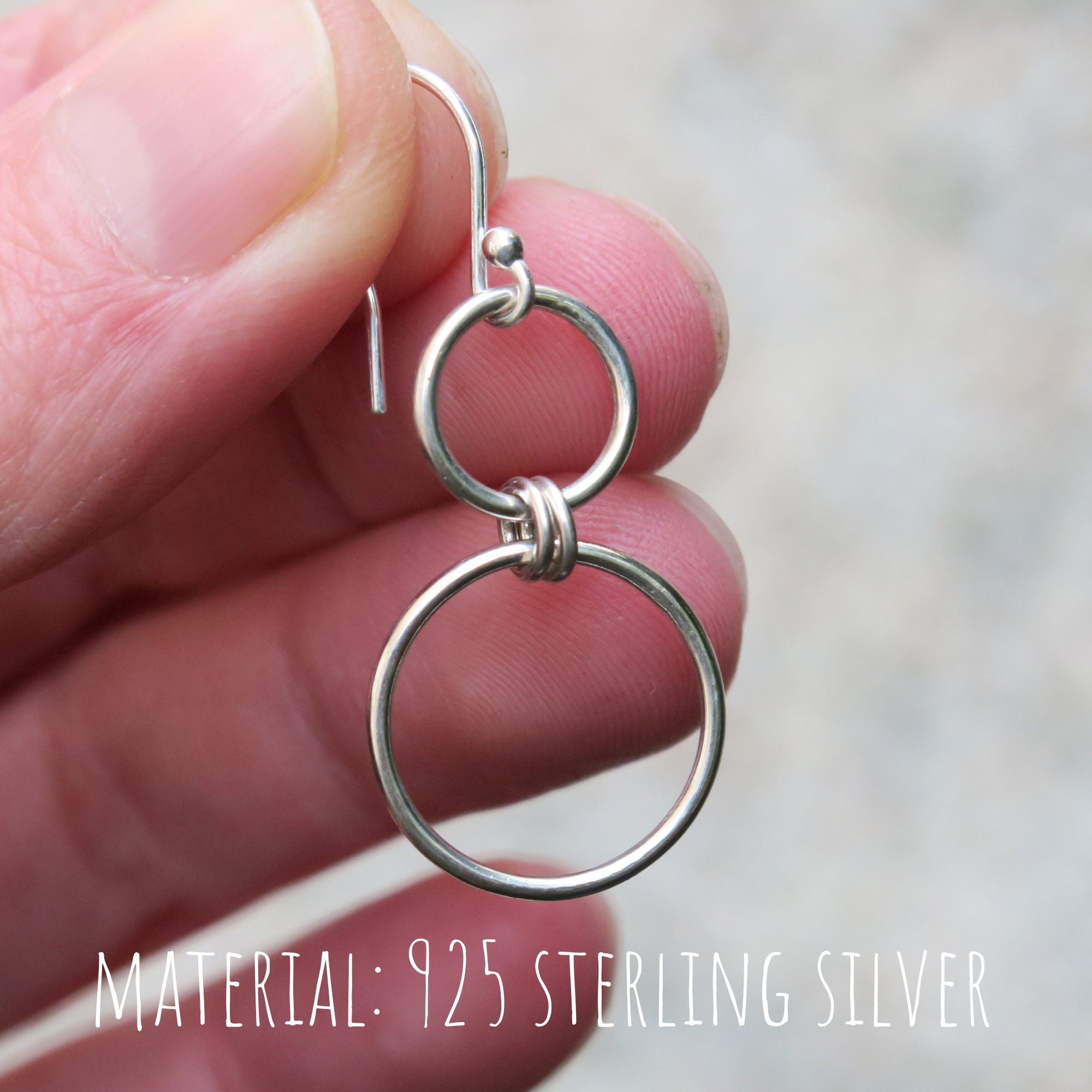 【HYERES LOR】Noailles double circle Silver earring 20cm HYERES LOR】Noailles double circle Silver earring 20mm