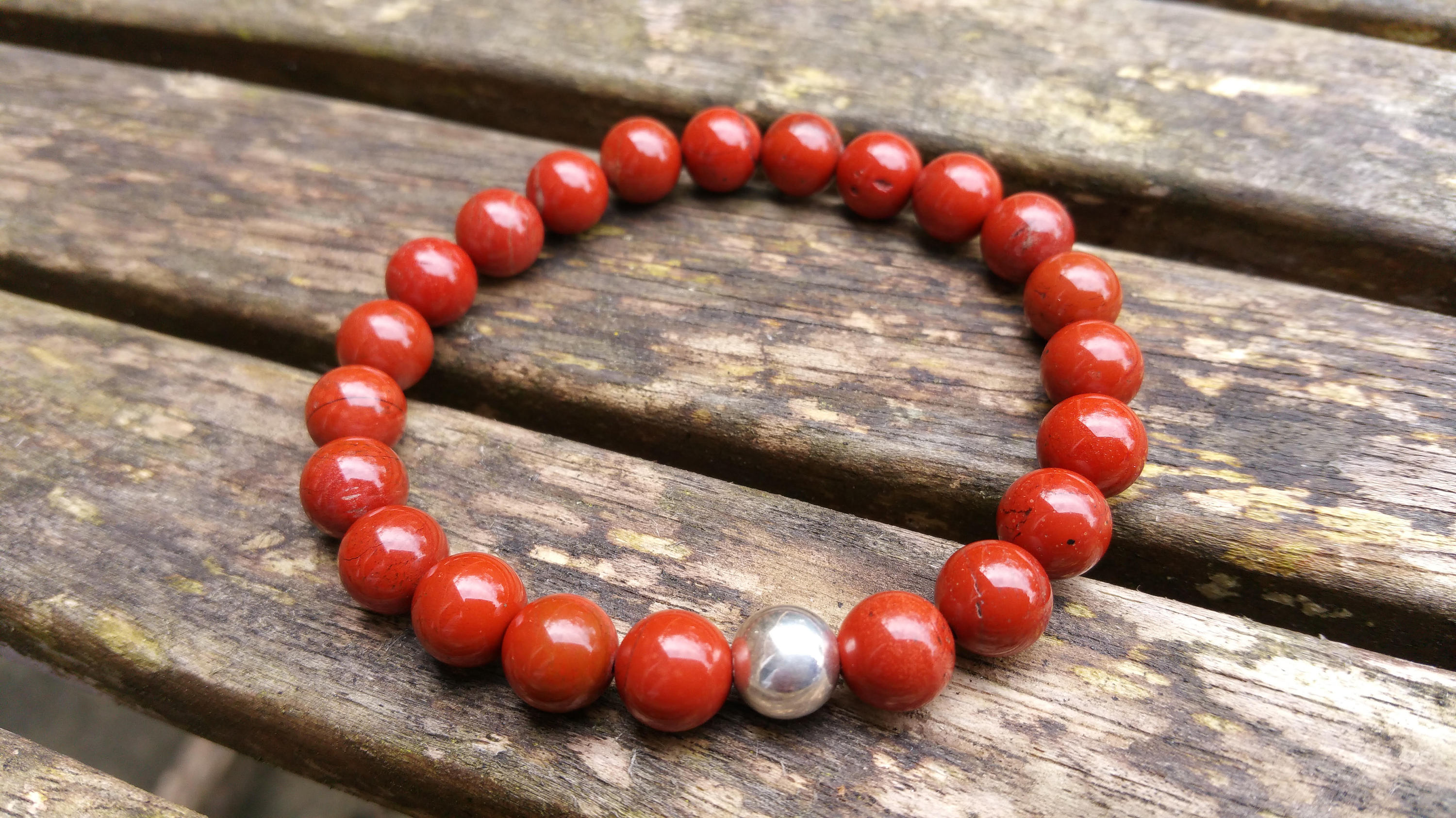 Red Jasper Bracelet Beaded Bracelet Stretch Bracelet Jasper Etsy