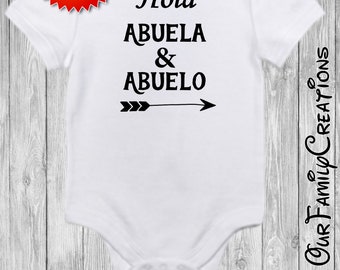 Hola Abuela and Abuelo baby adorable bodysuit Gerber onesie