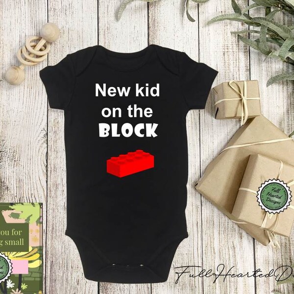 New kid on the block black bodysuit Gerber onesie you pick size newborn / 0-3 / 3-6 / 6 12 / 18 2t 3t 4t month