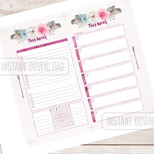 PERSONAL Size Weekly Planner, Printable One Week per 2 Pages, to Do ...