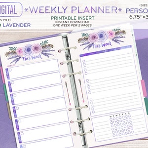 PERSONAL Size Weekly Planner, Printable One Week per 2 Pages, to Do ...