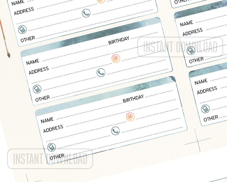 PERSONAL Size Address Book for Planner, Contacts Printable Page ...