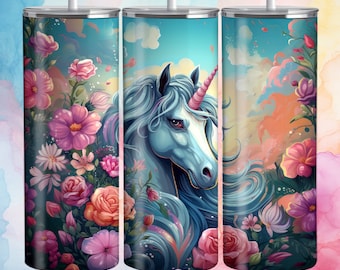 Unicorn 20 oz tumbler sublimation design JPG PNG, magical unicorn, unicorn birthday favor gift, instant download DIGITAL only, 5002TS 02