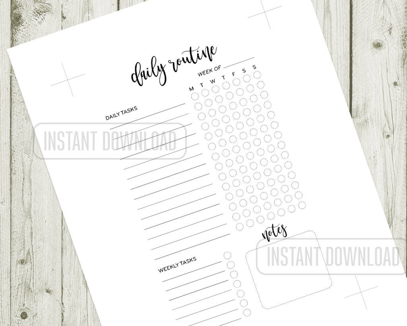 A5 Size Daily Routine Planner Insert Printable Pages, Week per Page ...