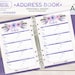 A5 Address Book for Planner, Contacts Printable Page Half Size Insert ...