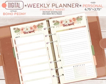 PERSONAL Size Weekly Planner Printable Pages a Week per 2 | Etsy