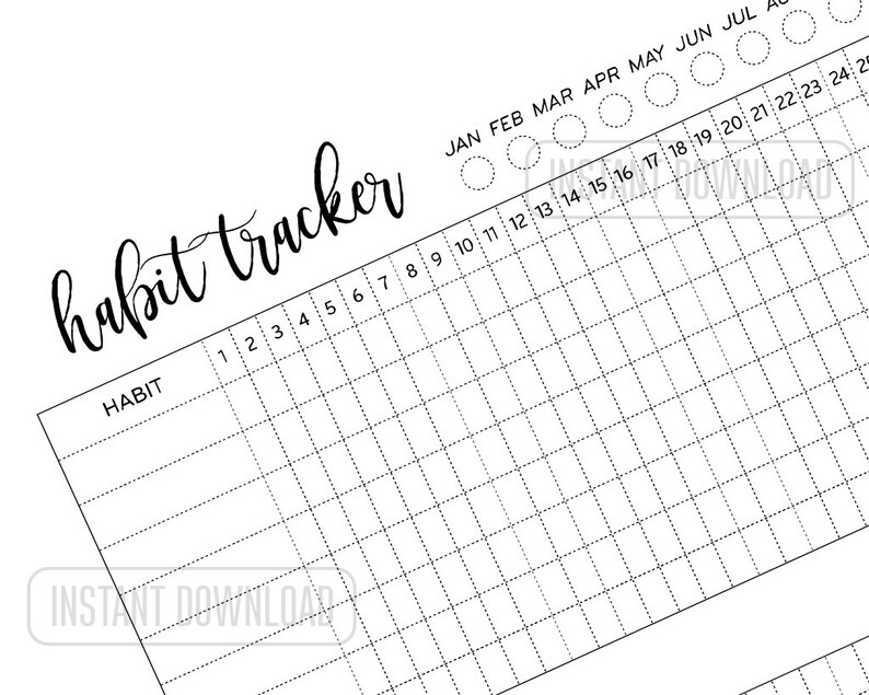 PERSONAL Size Habit Tracker Planner Insert, Monthly Daily Routine ...