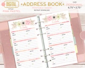 PERSONAL Size Address Book for Planner Contacts Printable - Etsy