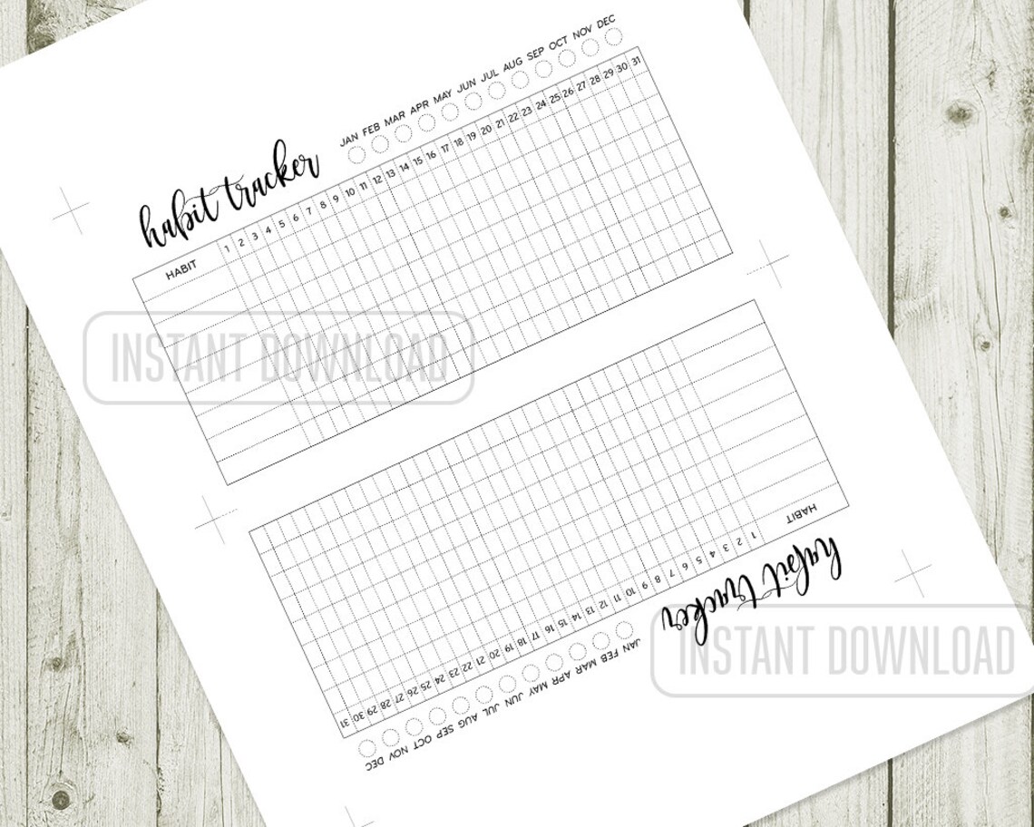 PERSONAL Size Habit Tracker Planner Insert, Monthly Daily Routine ...