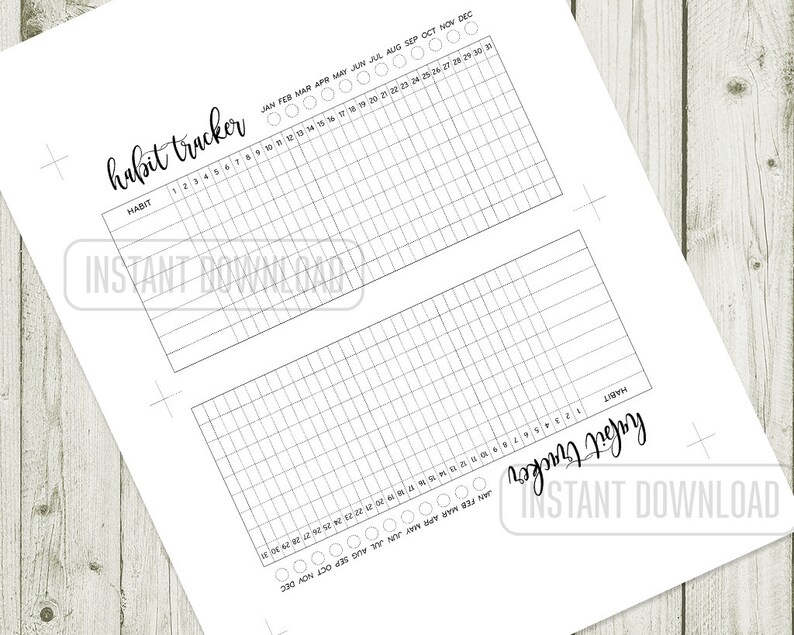 PERSONAL Size Habit Tracker Planner Insert, Monthly Daily Routine ...