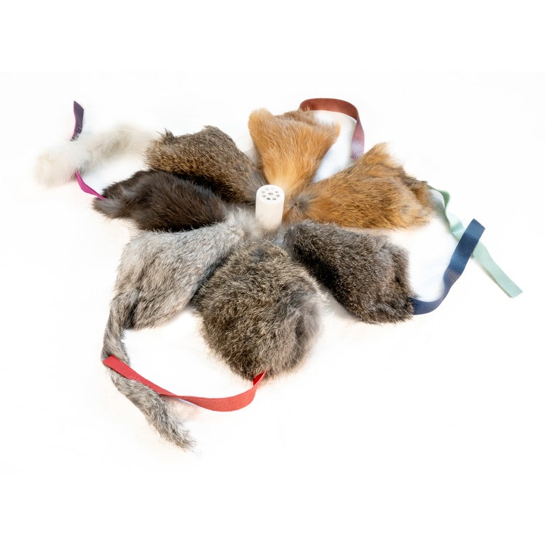 Catnip Filled Rabbit Fur Mouse Shaped Cat Toy, Large Size, Ethically Sourced, Cat Lover Gift, Handmade in UK image 3