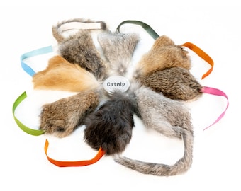 Katzenminze gefüllt Kaninchenfell Maus geformt Katzenspielzeug, groß, ethisch hergestellt, Geschenk für Katzenliebhaber, handgemacht in UK