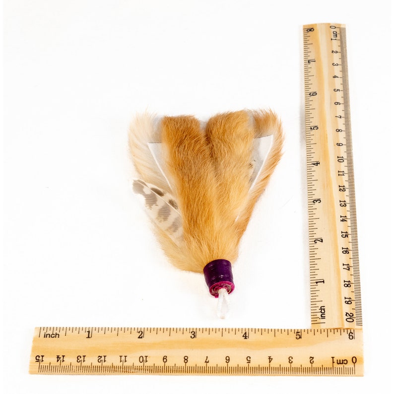 Feather and rabbit fur lure cat fishing pole attachment toy for interactive play natural image 5