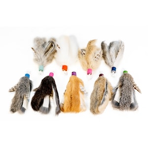 Feather and rabbit fur lure cat fishing pole attachment toy for interactive play natural image 1