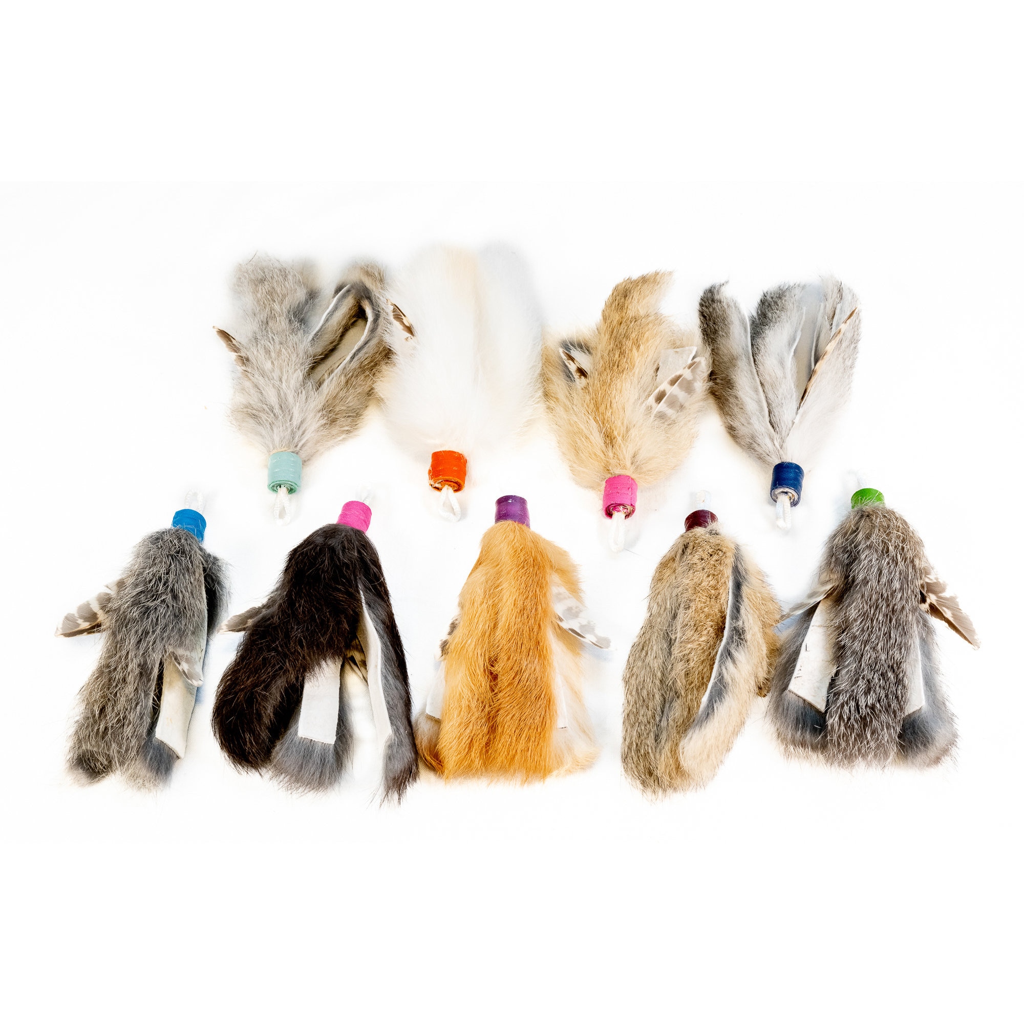 Feather and rabbit fur lure cat fishing pole attachment toy for interactive  play natural