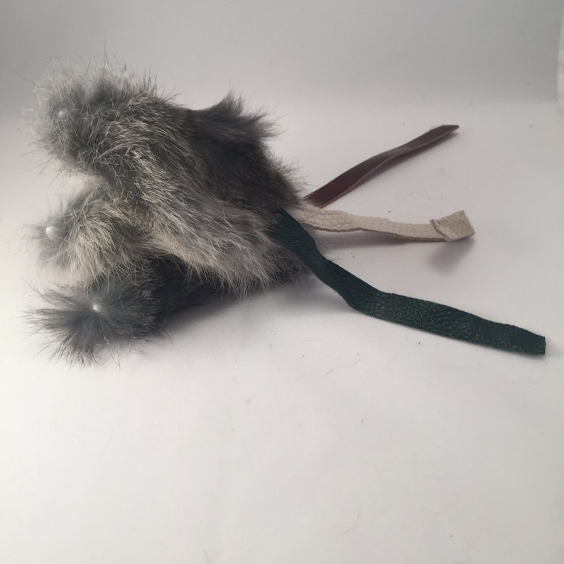 Catnip Filled Rabbit Fur Mouse Shaped Cat Toy Cat size Etsy
