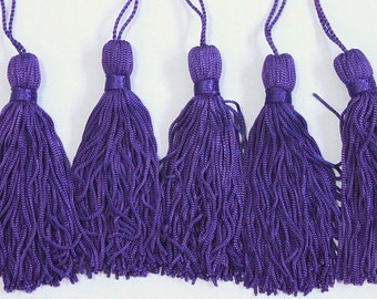 Purple Tassel - 3 3/4 inch Silky Capped Tassel - Craft Supply - Sewing - Embellishment - 4 inch tassel