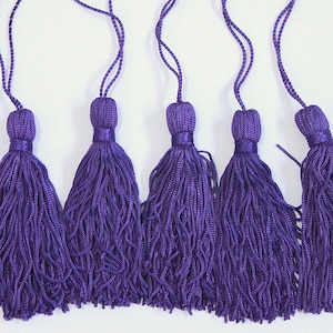 Purple Tassel - 3 3/4 inch Silky Capped Tassel - Craft Supply - Sewing - Embellishment - 4 inch tassel