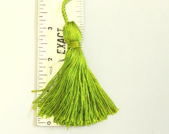 Lime Green Rayon 3 inch Tassel - Craft Supply - Sewing - Embellishment