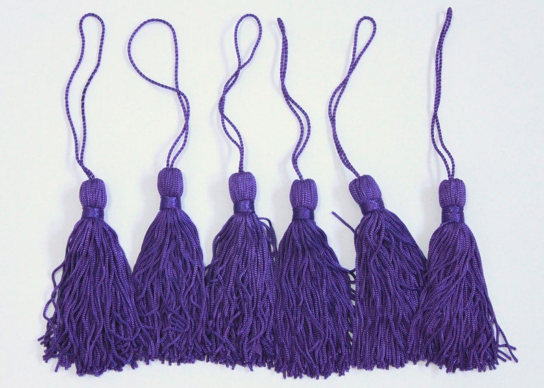 Purple Tassel 3 3/4 Inch Silky Capped Tassel Craft Supply Sewing