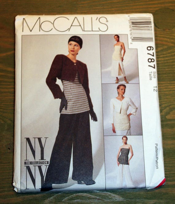 Size 12 UNCUT Pattern printed 1993 Skirt Pant Pattern #6733 McCall/'s Jacket