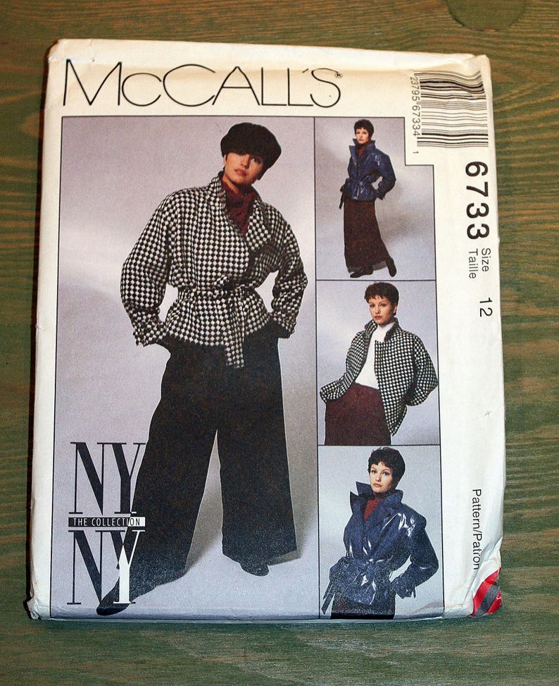 Size 12 UNCUT Pattern printed 1993 Skirt Pant Pattern #6733 McCall/'s Jacket