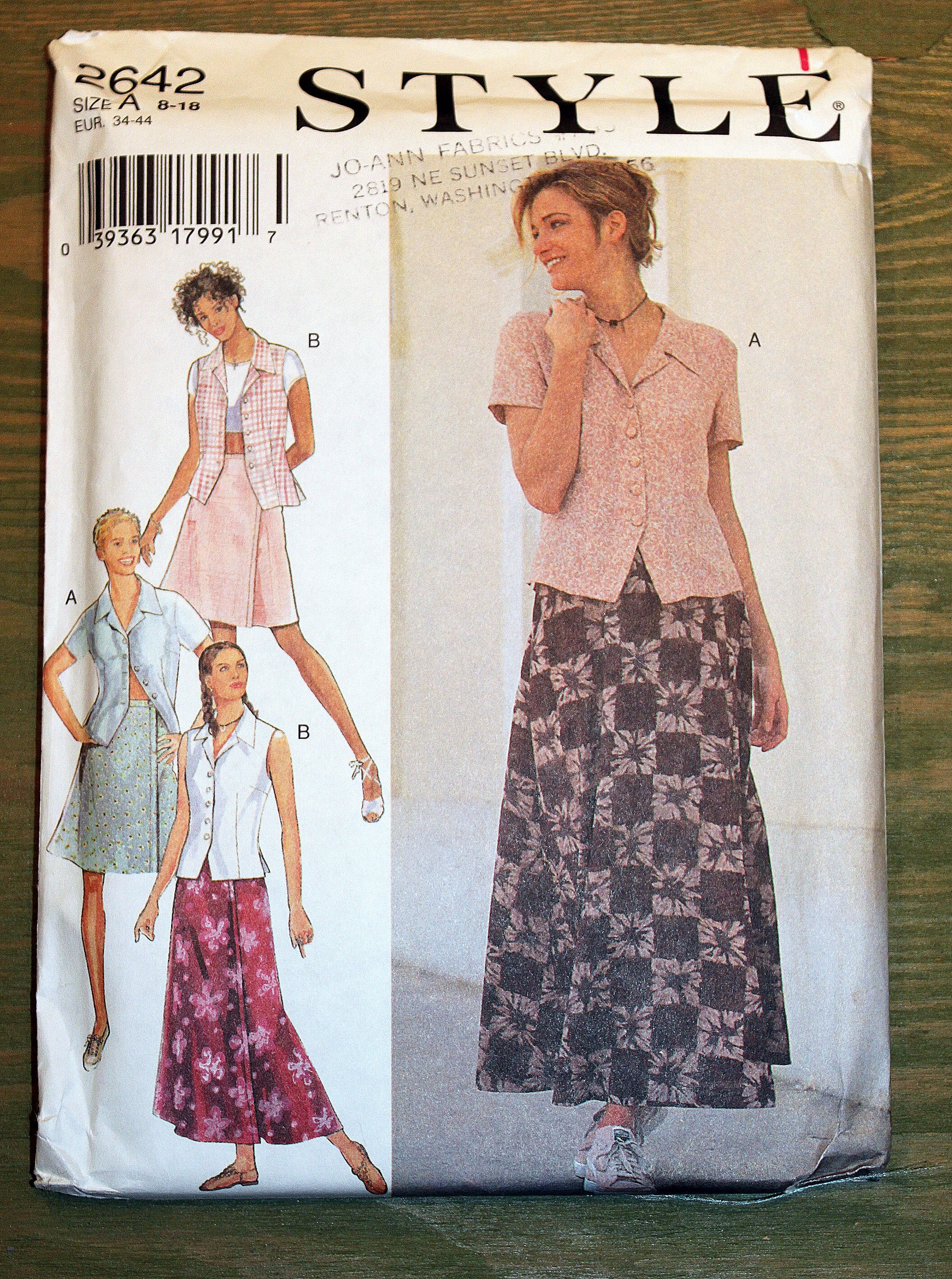 Size 12 UNCUT Pattern printed 1993 Skirt Pant Pattern #6733 McCall/'s Jacket