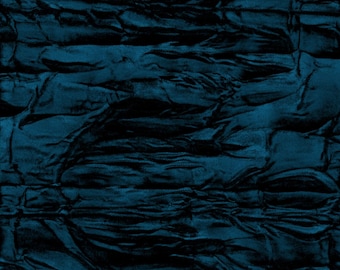 Caspian Blue Crushed Velvet Fabric – 54" Wide Acetate Rayon Blend by the Yard – Soft, Elegant Sheen for Home Décor, Apparel & Costumes