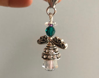 Handmade Guardian Angel Birthstone Clip-on Charm