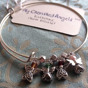 Handmade Guardian Angel My Cherished AngelsTM Charm Bracelet with Birthstone Charm image 7