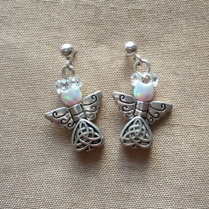 Guardian Angel Earrings Angel Birthstone Earrings Handmade Angel Jewelry
