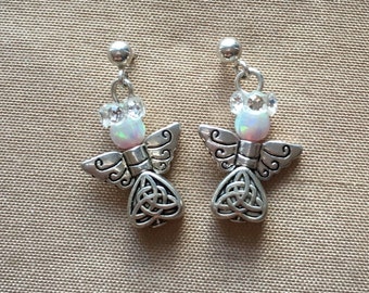 Guardian Angel Earrings Angel Birthstone Earrings Handmade Angel Jewelry