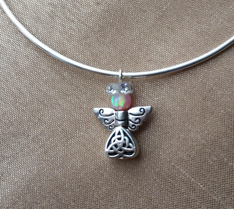 Handmade Guardian Angel My Cherished AngelsTM Charm Bracelet with Birthstone Charm image 4