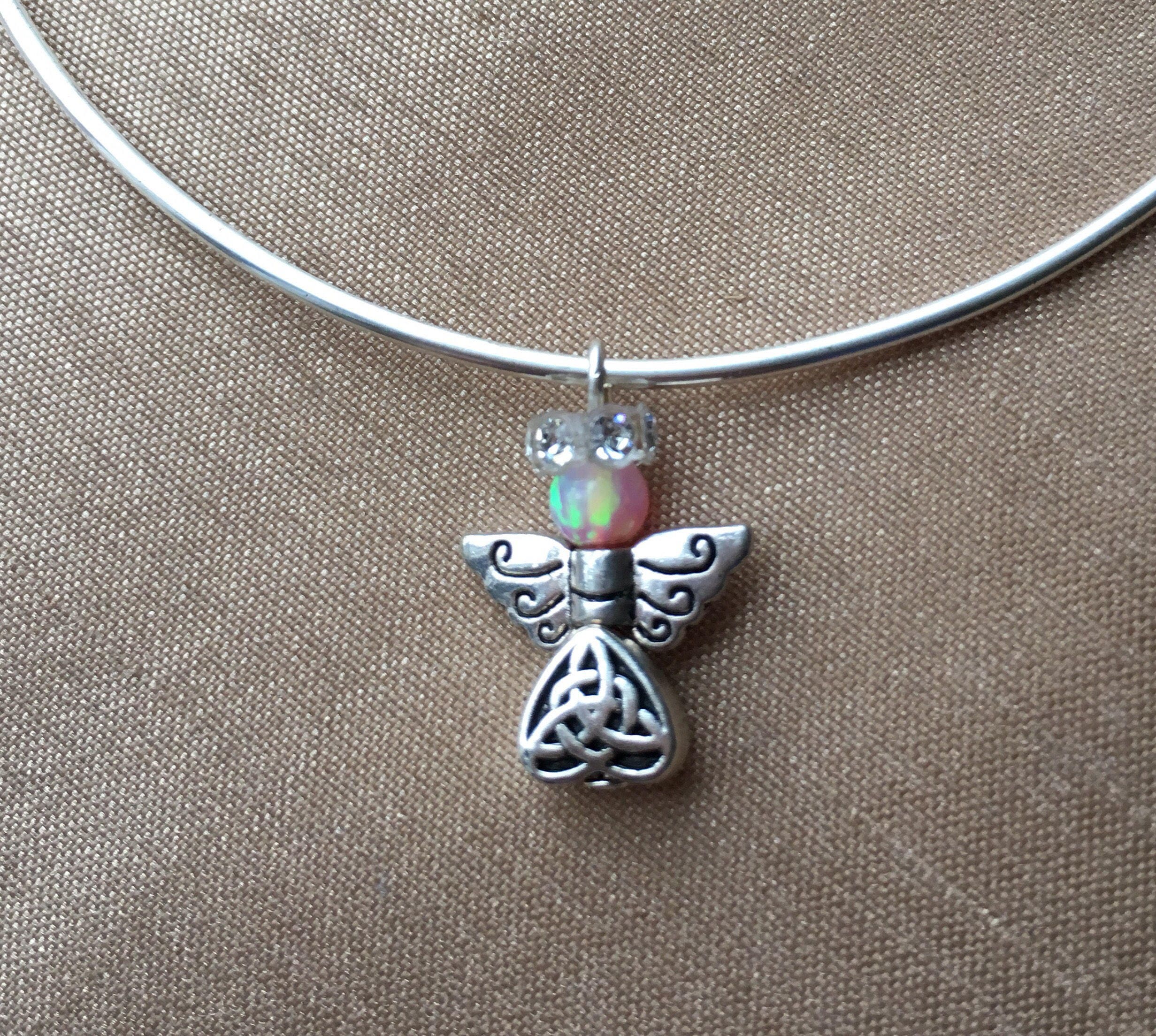 Birthstone Charm Bracelet Handmade Angel Birthstone Charm Etsy