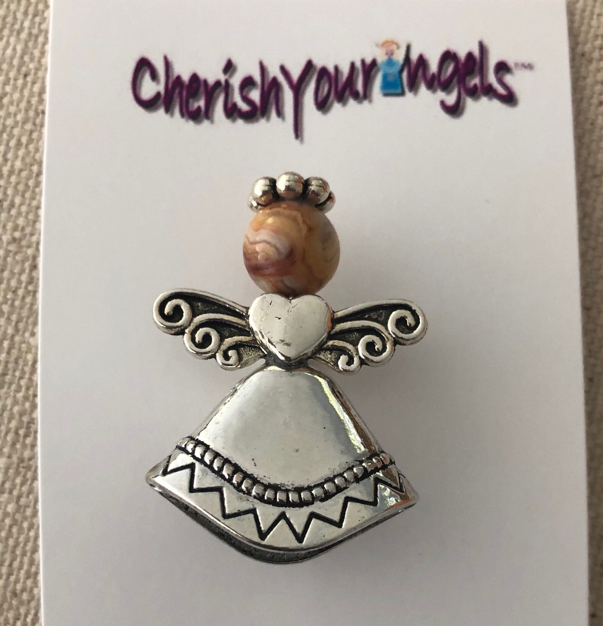 Guardian Angel Pin Guardian Angel Brooch Birthstone Angel Pin Etsy