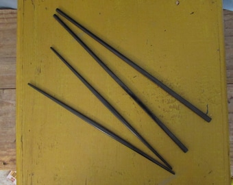 Vintage Traditional Japanese Hair Sticks, Set of Four, Two Double-Ended, Two Chopstick Style, Hair Accessories, Black, Hard Plastic