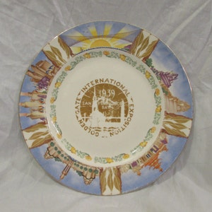 Plate, Souvenir, 1939 Golden Gate International Exposition, Art Deco, Porcelain