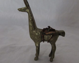 Vintage Brass Miniature, Llama, Older Item