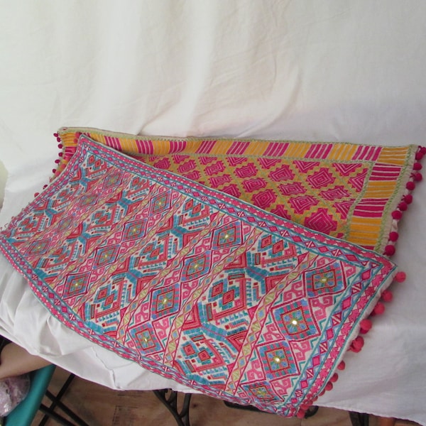 Pillow Covers, Two, Each Sold Separately, Vintage, Ethnic, Fancy, Some Hand Work, Rectangular, Fun!