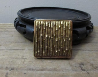 Vintage AVON Compact, Brass, Faux Bamboo, Mirror, Powder Puff