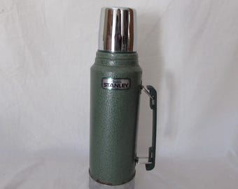 Thermos, Stanley, Green Steel, Vacuum Bottle #A-9440H, One Quart Size